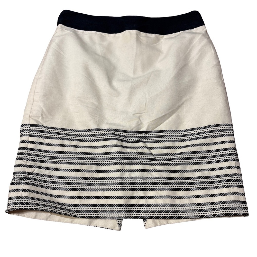 J Crew Black and White Midi Skirt